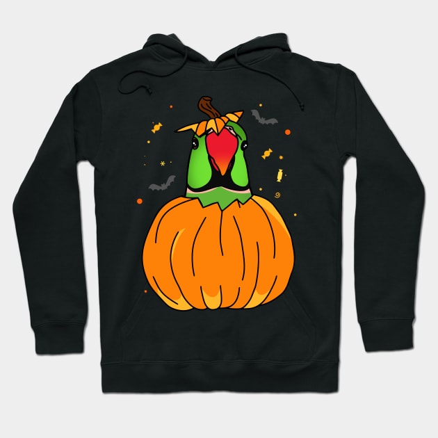 Halloween Green Indian Ringneck Pumpkin Hoodie by FandomizedRose